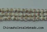 CPB574 15.5 inches 12mm round Painted porcelain beads