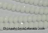 CPB58 15.5 inches 5*8mm faceted rondelle white porcelain beads