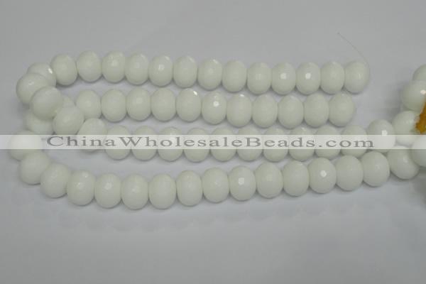 CPB63 15.5 inches 13*18mm faceted rondelle white porcelain beads