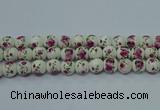 CPB635 15.5 inches 14mm round Painted porcelain beads