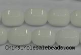 CPB66 15.5 inches 12*16mm drum white porcelain beads wholesale