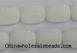 CPB67 15.5 inches 13*18mm drum white porcelain beads wholesale