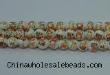 CPB671 15.5 inches 6mm round Painted porcelain beads