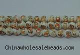 CPB672 15.5 inches 8mm round Painted porcelain beads