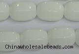 CPB68 15.5 inches 15*20mm drum white porcelain beads wholesale