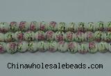 CPB681 15.5 inches 6mm round Painted porcelain beads