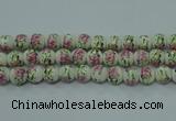 CPB682 15.5 inches 8mm round Painted porcelain beads