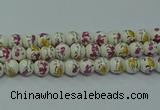 CPB691 15.5 inches 6mm round Painted porcelain beads