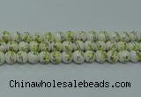 CPB721 15.5 inches 6mm round Painted porcelain beads