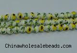 CPB733 15.5 inches 10mm round Painted porcelain beads