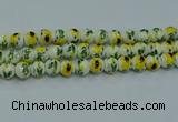 CPB734 15.5 inches 12mm round Painted porcelain beads