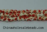 CPB762 15.5 inches 8mm round Painted porcelain beads