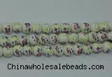 CPB771 15.5 inches 6mm round Painted porcelain beads