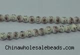 CPB791 15.5 inches 6mm round Painted porcelain beads