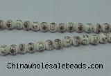 CPB792 15.5 inches 8mm round Painted porcelain beads