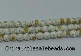 CPB801 15.5 inches 6mm round Painted porcelain beads