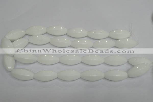 CPB81 15.5 inches 15*30mm rice white porcelain beads wholesale