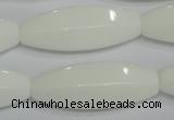 CPB82 15.5 inches 15*40mm rice white porcelain beads wholesale