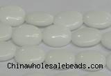 CPB85 15.5 inches 10*14mm oval white porcelain beads wholesale