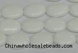 CPB86 15.5 inches 12*16mm oval white porcelain beads wholesale
