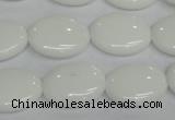 CPB88 15.5 inches 15*20mm oval white porcelain beads wholesale