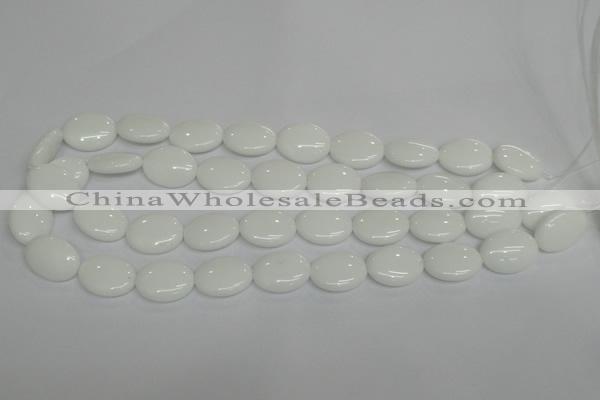 CPB88 15.5 inches 15*20mm oval white porcelain beads wholesale