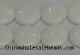 CPB98 15.5 inches 18mm flat round white porcelain beads wholesale