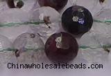 CPC13 15.5 inches 12mm faceted round green phantom quartz beads