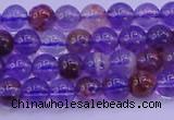 CPC600 15.5 inches 4mm round purple phantom quartz beads