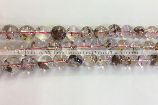 CPC653 15.5 inches 10mm round yellow phantom quartz beads