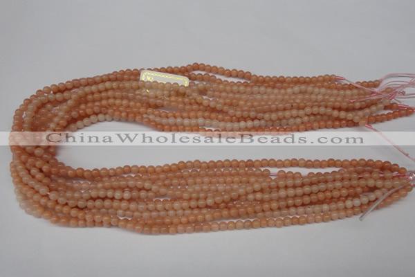 CPE01 15.5 inches 4mm round peach stone beads wholesale