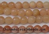 CPE12 15.5 inches 8mm faceted round peach stone beads wholesale