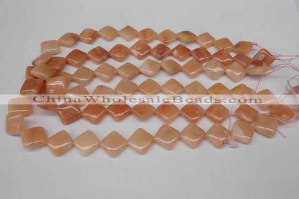 CPE24 15.5 inches 14*14mm diamond peach stone beads wholesale