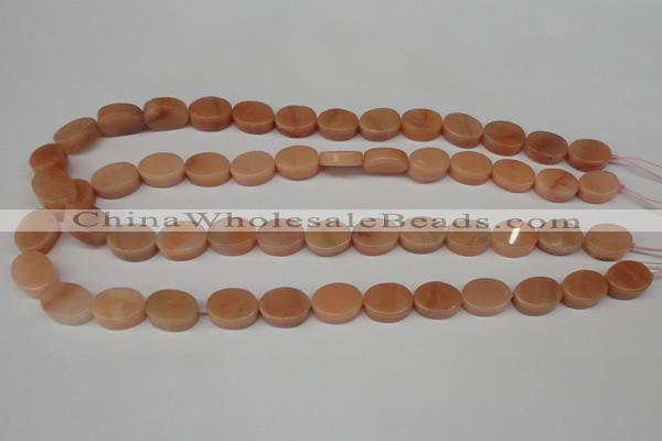 CPE26 15.5 inches 10*14mm oval peach stone beads wholesale