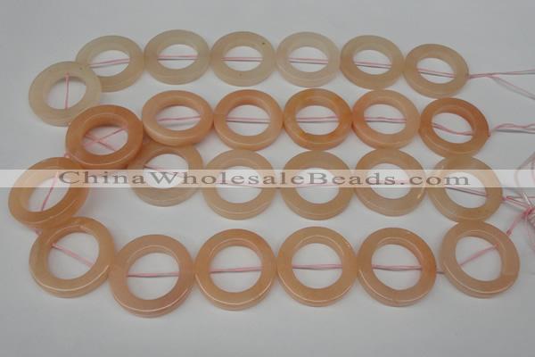 CPE32 15.5 inches 30mm donut peach stone beads wholesale