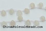 CPI11 15.5 inches 6*8mm top-drilled teardrop pink aventurine jade beads