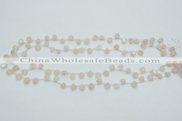 CPI11 15.5 inches 6*8mm top-drilled teardrop pink aventurine jade beads