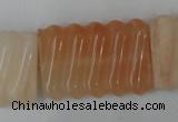 CPI156 15.5 inches 25*35mm carved rectangle pink aventurine jade beads