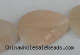 CPI158 15.5 inches 25*35mm carved leaf pink aventurine jade beads