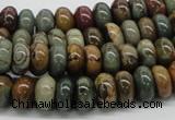 CPJ01 15.5 inches 5*10mm rondelle picasso jasper beads wholesale