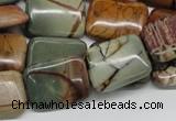 CPJ11 15.5 inches 15*20mm rectangle picasso jasper beads wholesale