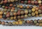 CPJ151 15.5 inches 4mm round picasso jasper gemstone beads