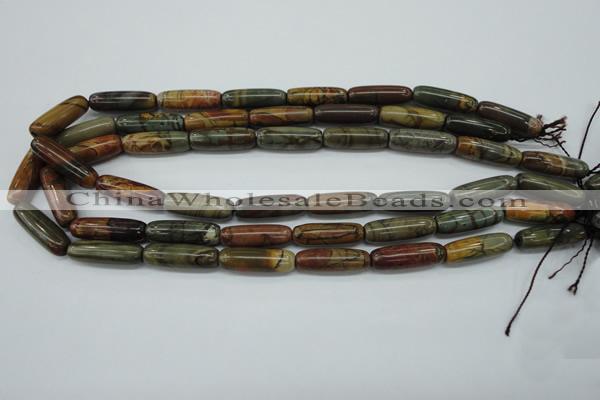 CPJ160 15.5 inches 8*25mm cylinder picasso jasper gemstone beads