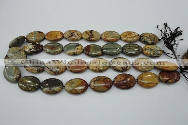 CPJ167 15.5 inches 18*25mm oval picasso jasper gemstone beads