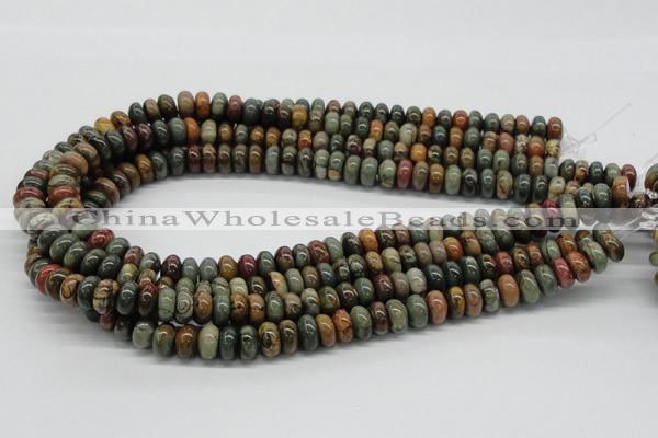 CPJ17 15.5 inches 3*6mm rondelle picasso jasper beads wholesale
