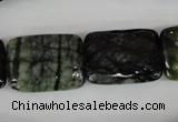 CPJ233 15.5 inches 18*25mm rectangle green picasso jasper beads