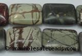 CPJ31 15.5 inches 18*25mm rectangle picasso jasper beads wholesale