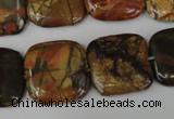 CPJ362 15.5 inches 20*20mm square picasso jasper gemstone beads