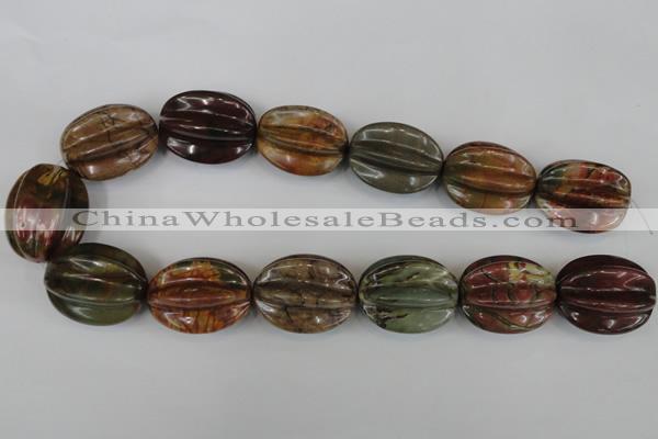 CPJ373 15.5 inches 25*32mm starfruit picasso jasper gemstone beads