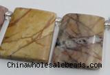 CPJ377 Top drilled 22*26mm trapezoid picasso jasper beads